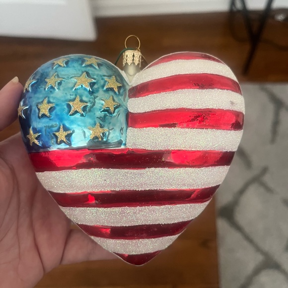 Christopher Radko Patriotic Heart Ornament - Red, White & Blue - Picture 2 of 2